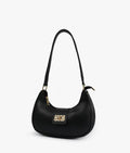 Girl's PU Leather Plain Shoulder Bag Moon Shap Bag