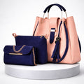 Premium 3PCS Ladies Leather Bag Set – Stylish Tote, Crossbody & Clutch Combo