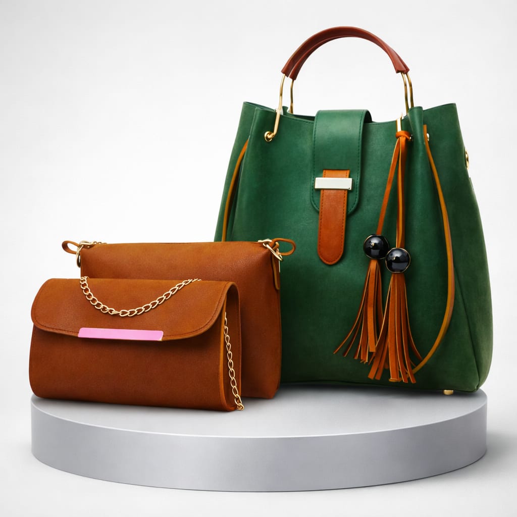 Premium 3PCS Ladies Leather Bag Set – Stylish Tote, Crossbody & Clutch Combo